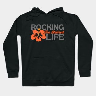 Rocking The Retired Life Orange Hibiscus Hoodie